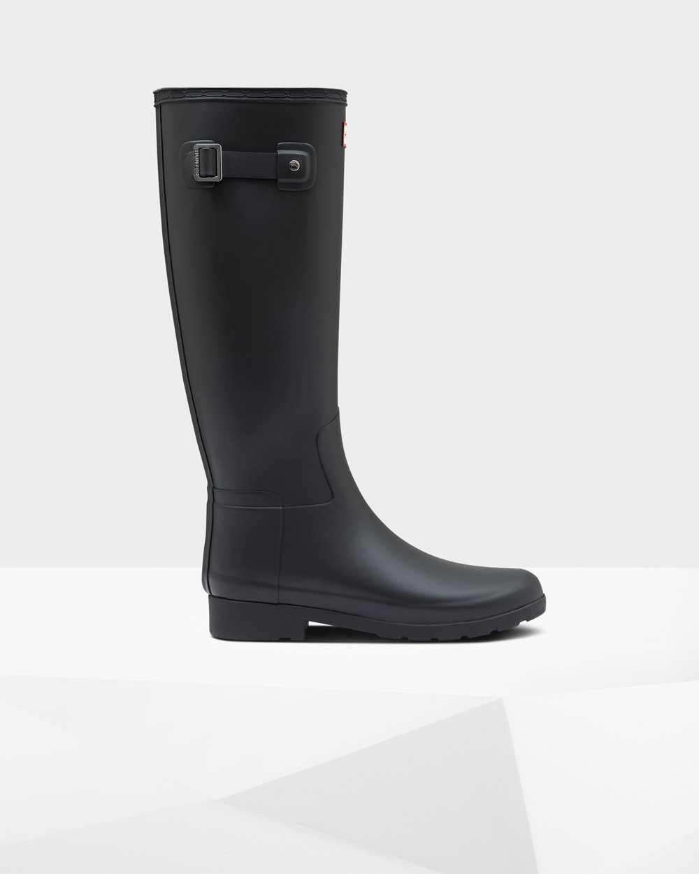 Hunter Refined Slim Fit Tall Rain Boots - Store Womens Black - TFSQNC534